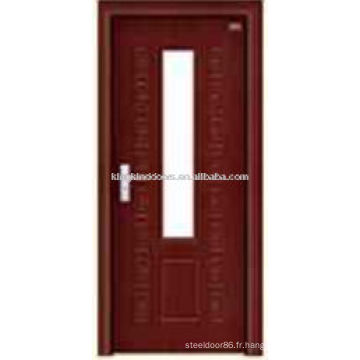 Prix concurrentiel PVC porte JKD-M662 porte en MDF avec PVC finition et Glas